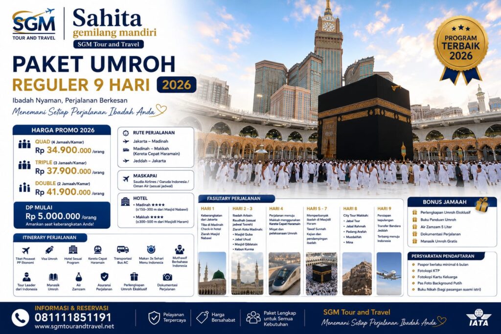 Paket Umroh Reguler 9 Hari